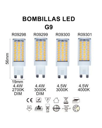 BOMBILLA LED * G9 4,4W 2700K DIM